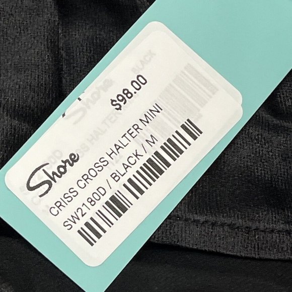 Shore Mini Dress Womens M Black Satin Slip Halter 90s Y2K Whimsigoth Witchy - Picture 7 of 9